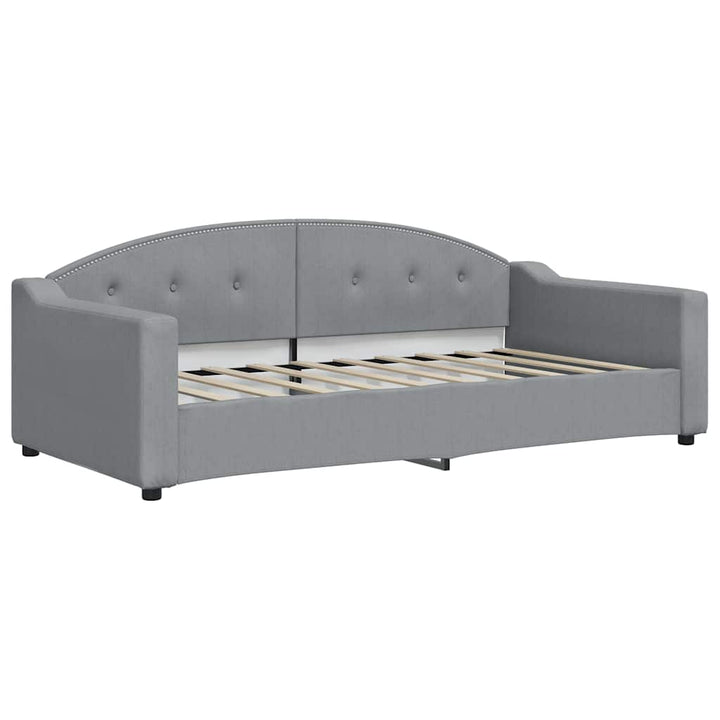 daybed med udtræk og skuffer 100x190 cm stof lysegrå