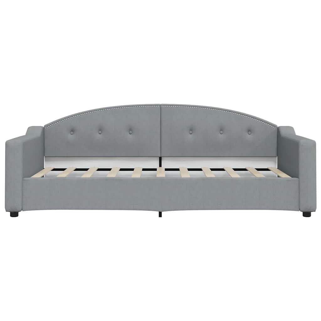 daybed med udtræk og skuffer 100x190 cm stof lysegrå