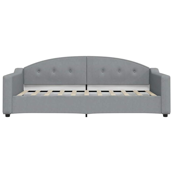 daybed med udtræk og skuffer 100x190 cm stof lysegrå