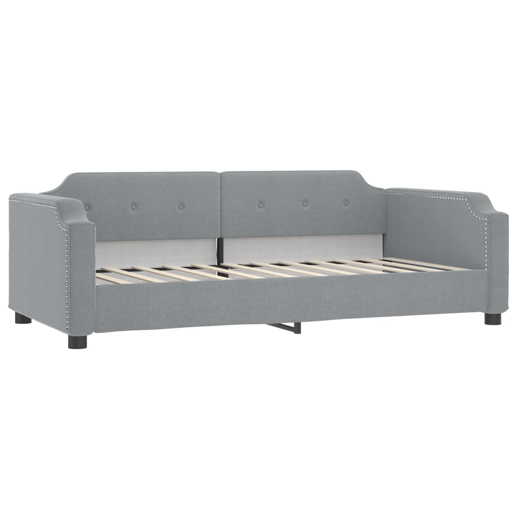 daybed med madras 80x200 cm stof lysegrå
