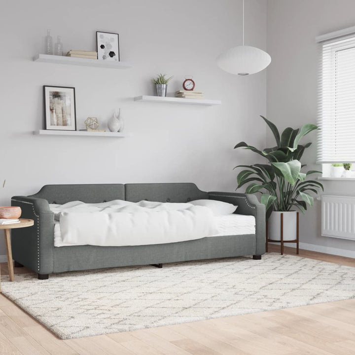 daybed med madras 80x200 cm stof mørkegrå
