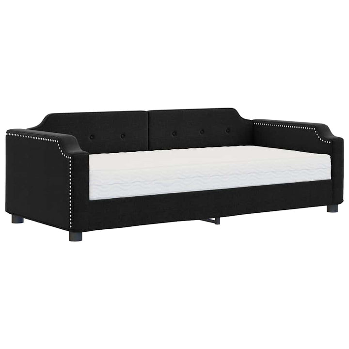 daybed med madras 80x200 cm stof sort