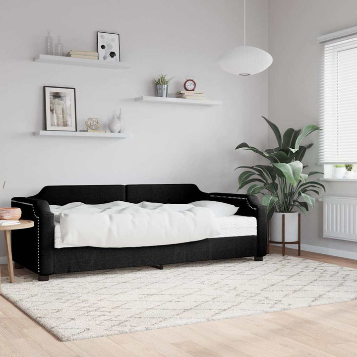 daybed med madras 80x200 cm stof sort