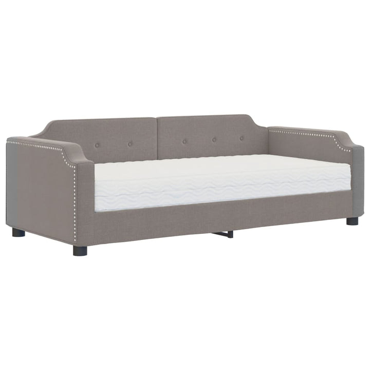 daybed med madras 80x200 cm stof gråbrun