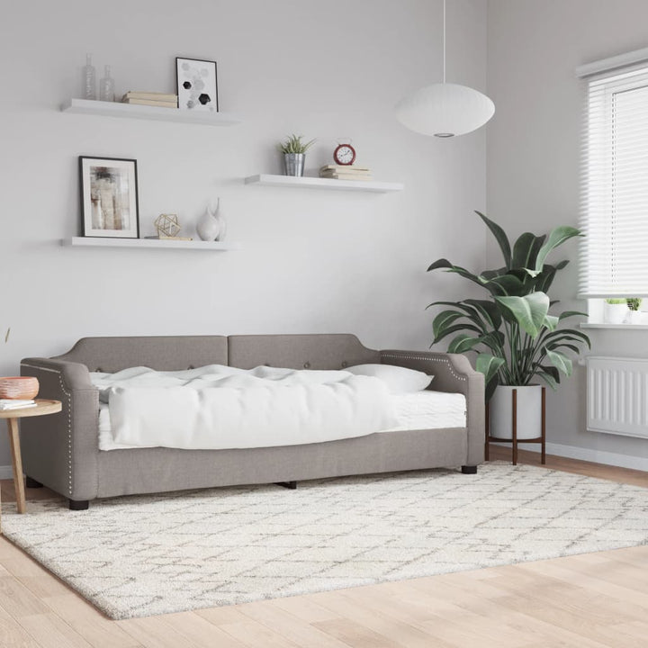 daybed med madras 80x200 cm stof gråbrun