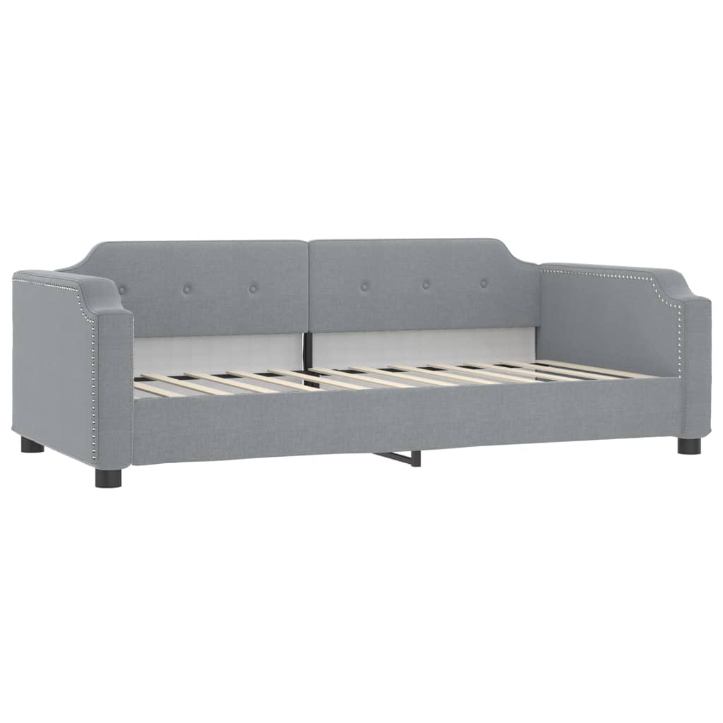daybed med madras 90x200 cm stof lysegrå