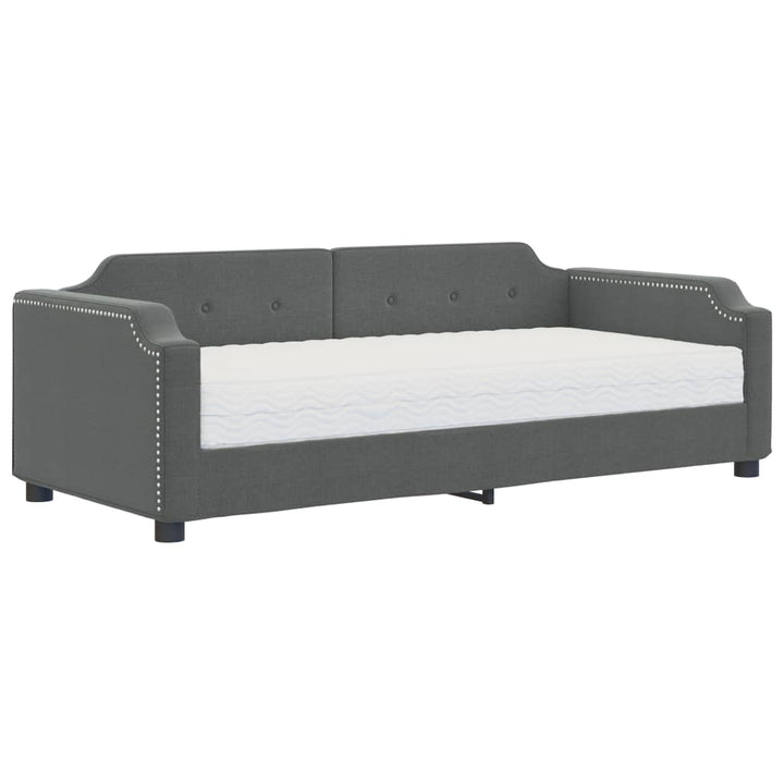 daybed med madras 90x200 cm stof mørkegrå