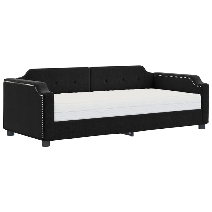 daybed med madras 90x200 cm stof sort