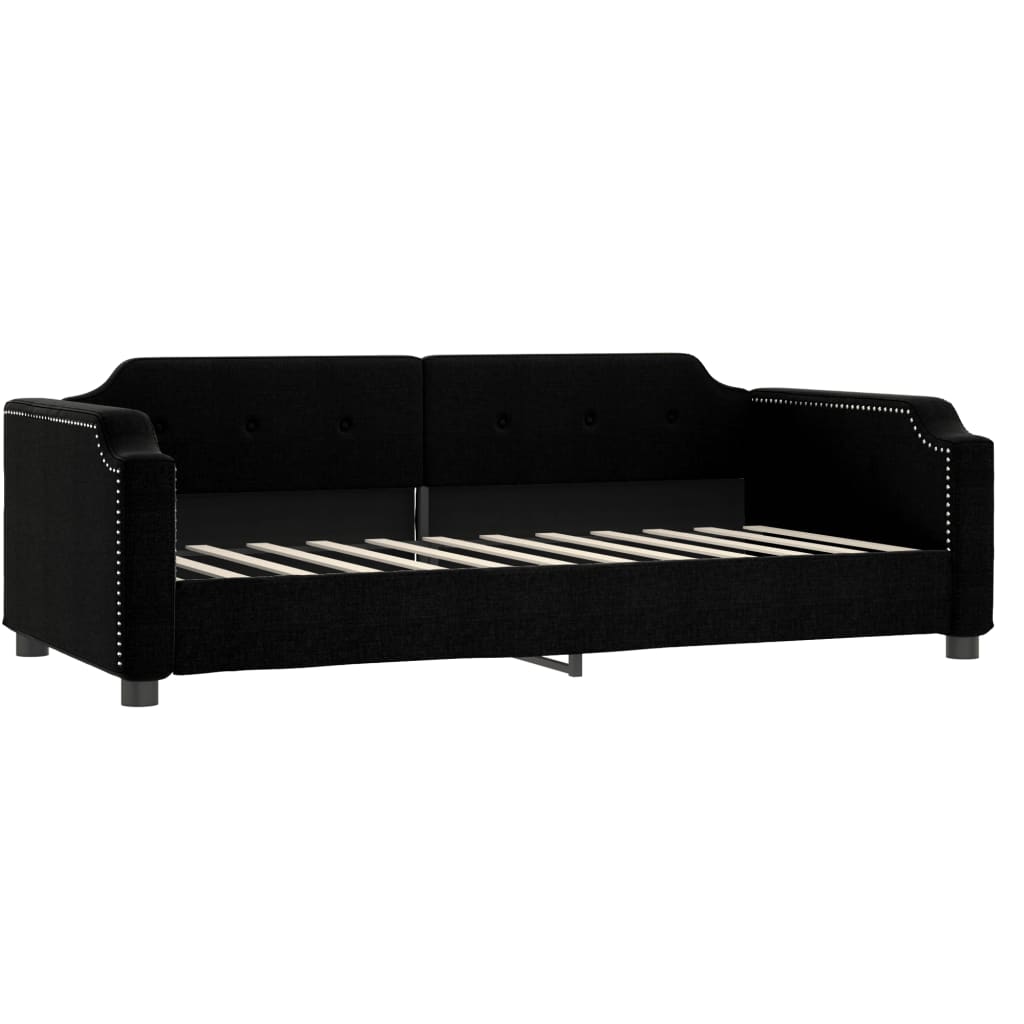 daybed med madras 90x200 cm stof sort