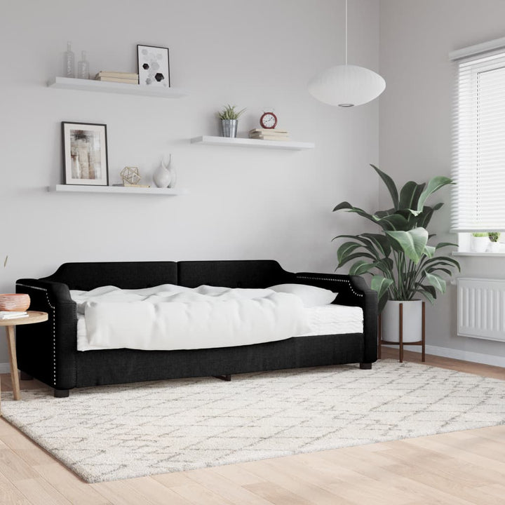 daybed med madras 90x200 cm stof sort