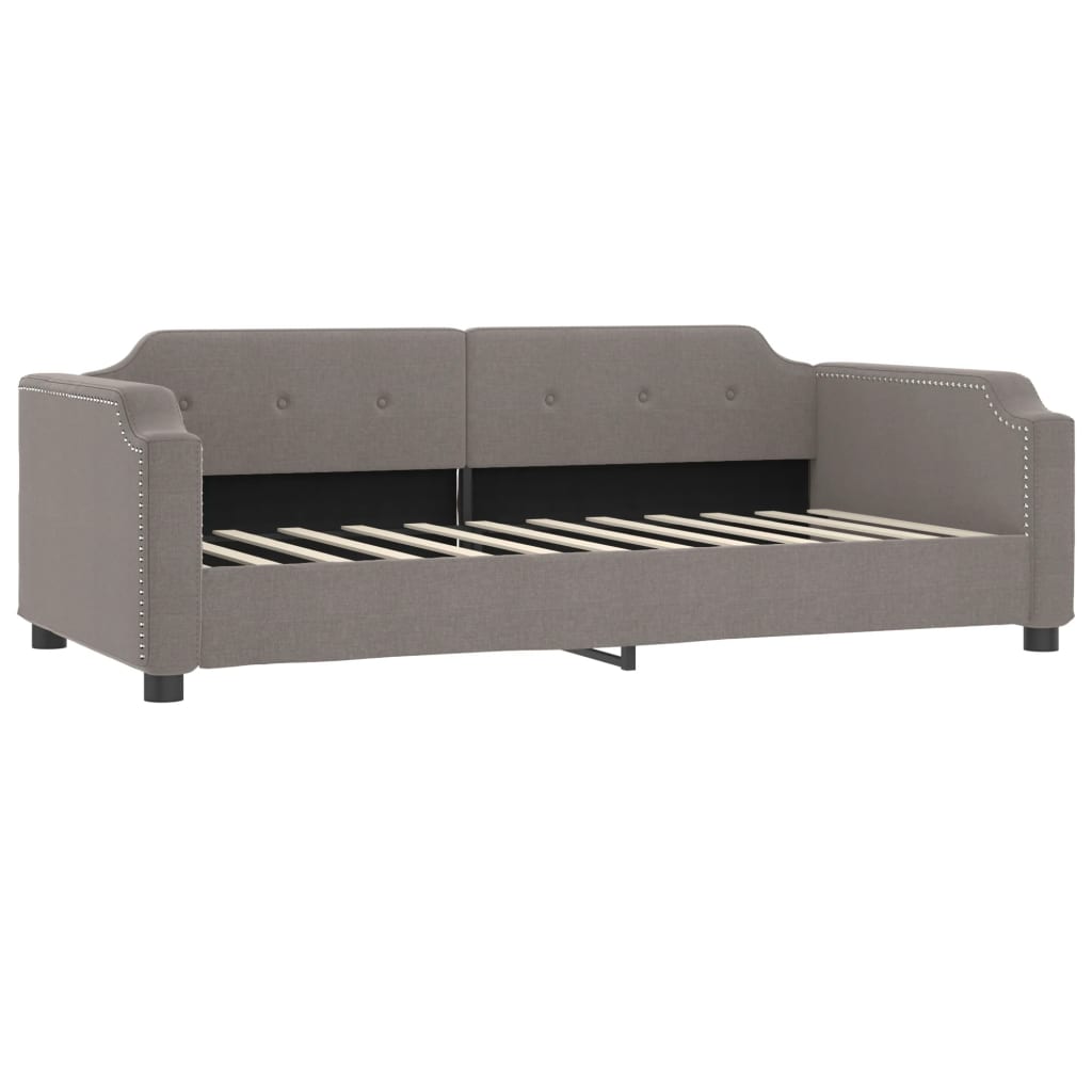 daybed med madras 90x200 cm stof gråbrun