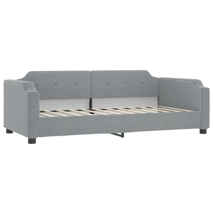 daybed med madras 100x200 cm stof lysegrå
