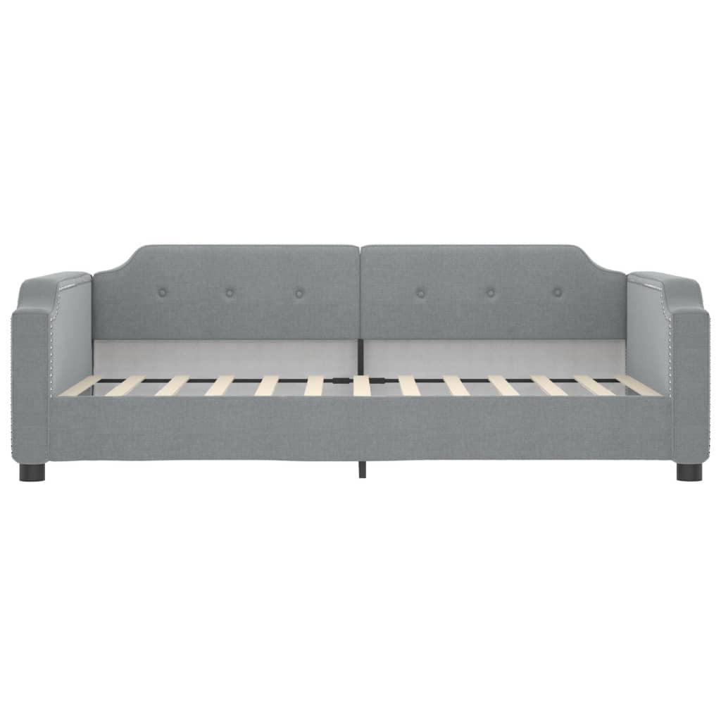 daybed med madras 100x200 cm stof lysegrå