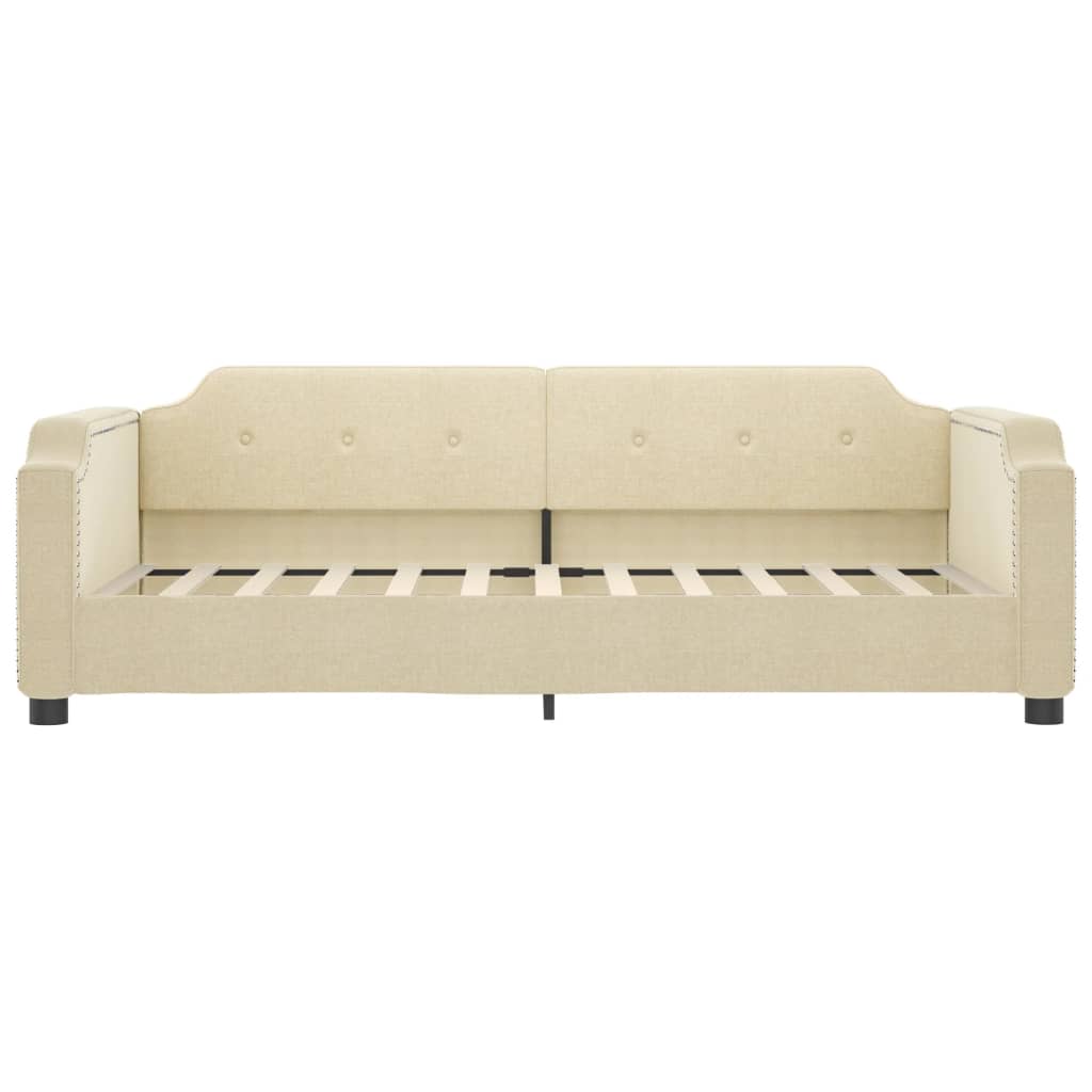 daybed med madras 100x200 cm stof cremefarvet