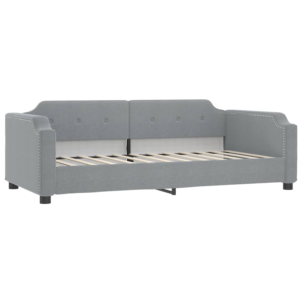 daybed med madras 90x190 cm stof lysegrå