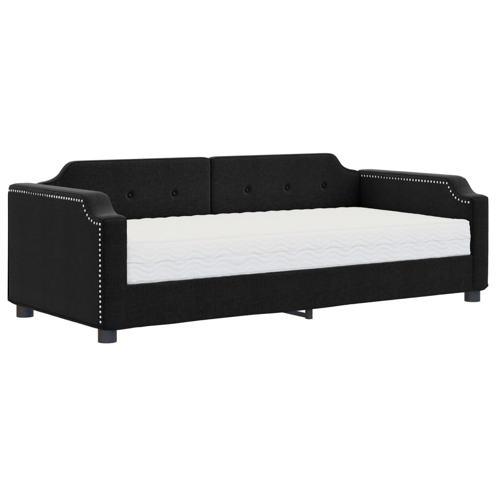 daybed med madras 90x190 cm stof sort