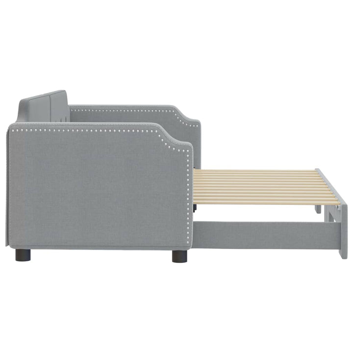daybed med udtræk 80x200 cm stof lysegrå