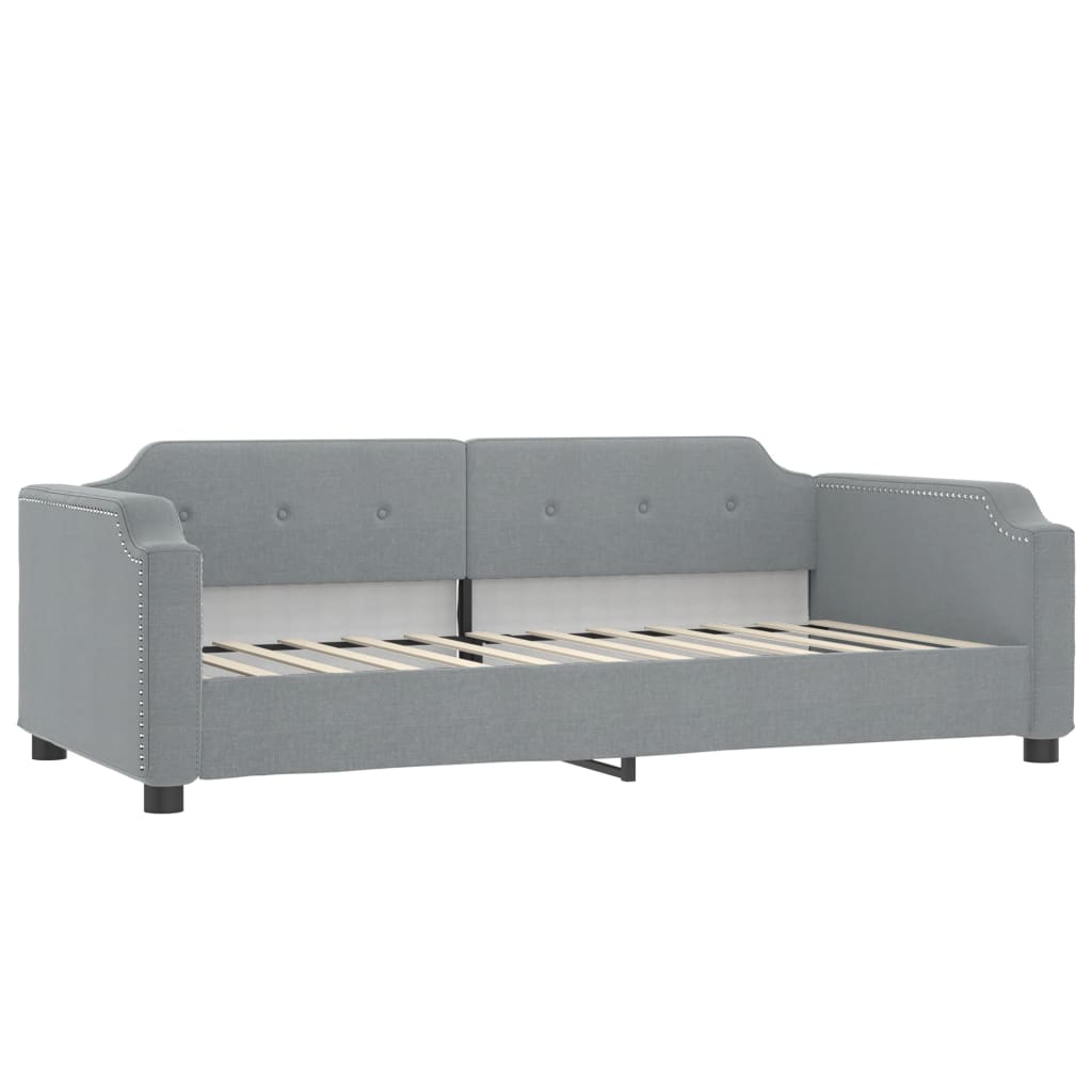 daybed med udtræk 80x200 cm stof lysegrå