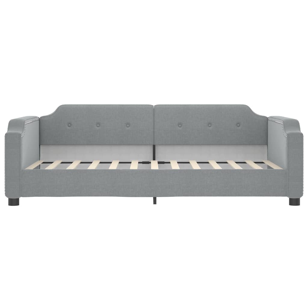daybed med udtræk 80x200 cm stof lysegrå