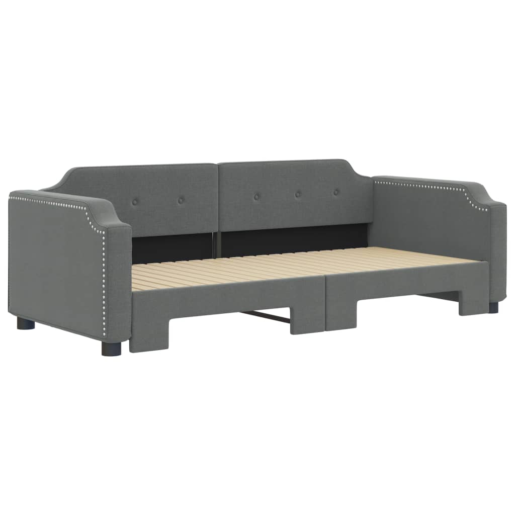 daybed med udtræk 80x200 cm stof mørkegrå