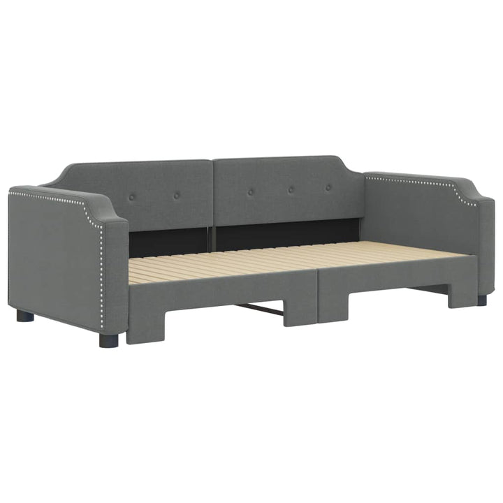 daybed med udtræk 80x200 cm stof mørkegrå