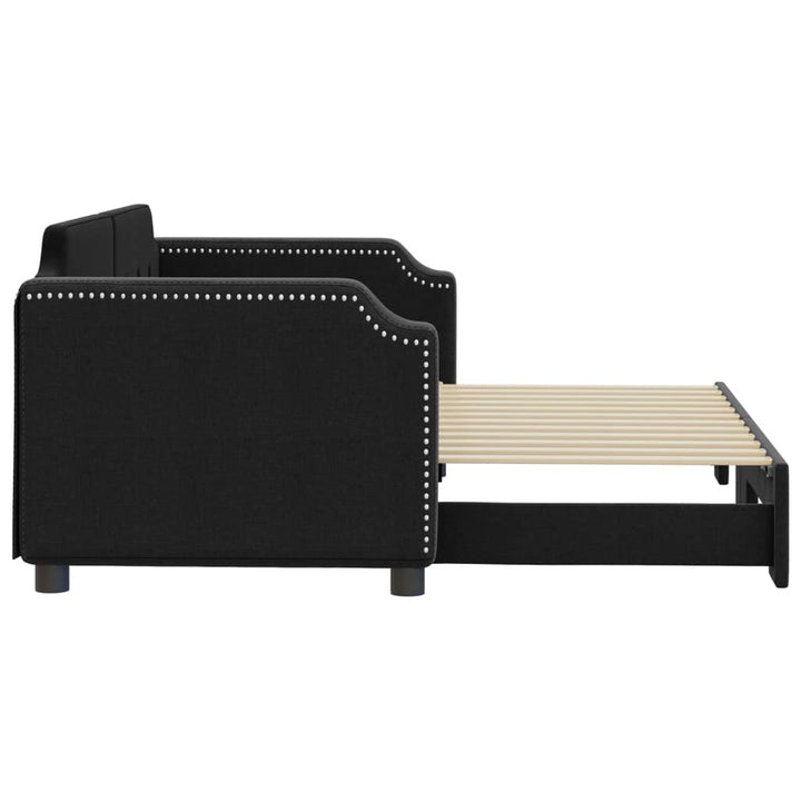 daybed med udtræk 80x200 cm stof sort