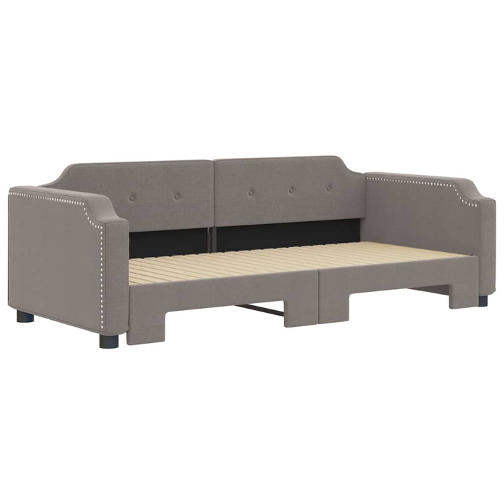 daybed med udtræk 80x200 cm stof gråbrun