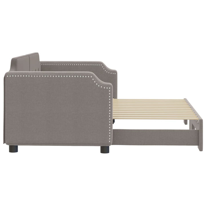 daybed med udtræk 80x200 cm stof gråbrun