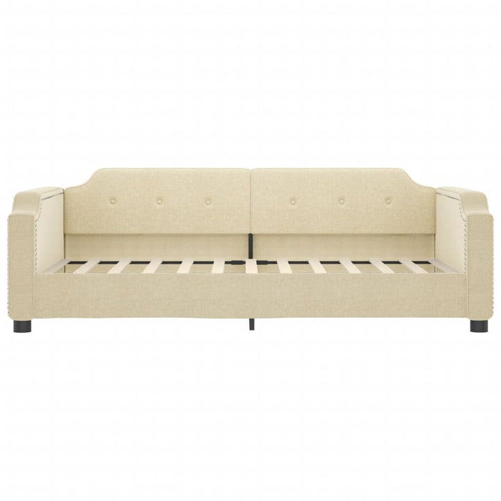 daybed med udtræk 80x200 cm stof cremefarvet