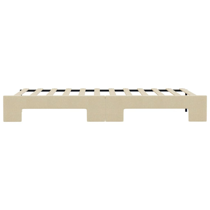 daybed med udtræk 80x200 cm stof cremefarvet