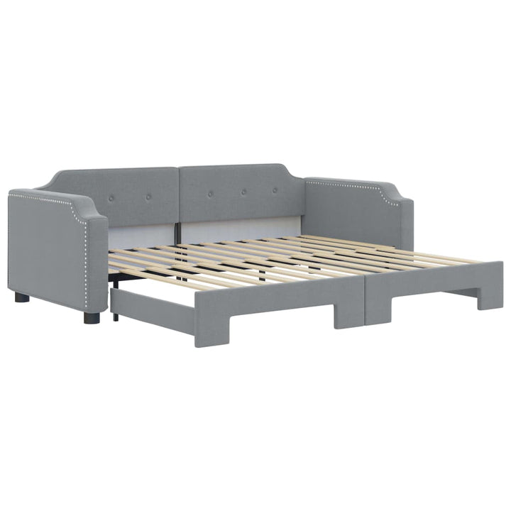daybed med udtræk 90x200 cm stof lysegrå