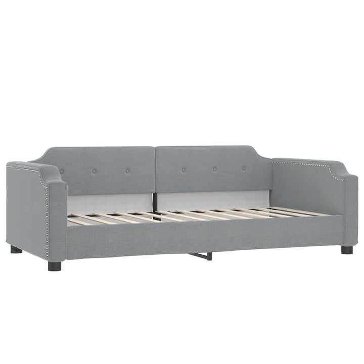 daybed med udtræk 90x200 cm stof lysegrå
