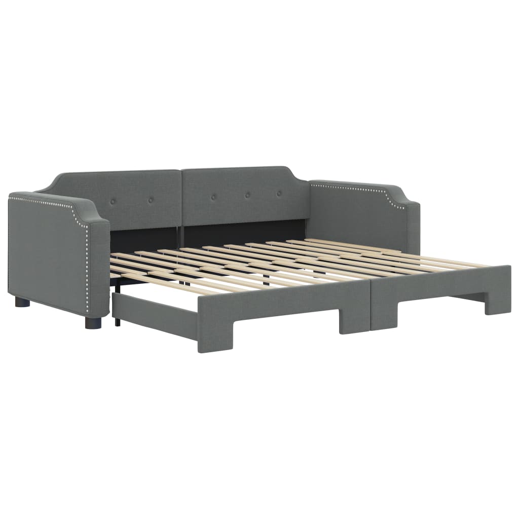 daybed med udtræk 90x200 cm stof mørkegrå