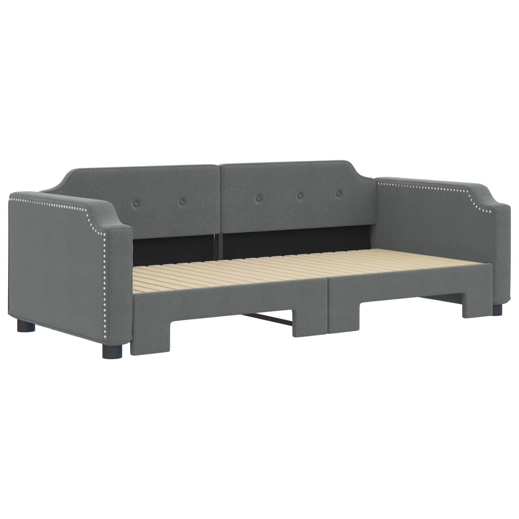 daybed med udtræk 90x200 cm stof mørkegrå