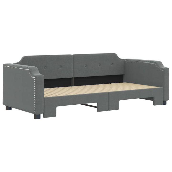 daybed med udtræk 90x200 cm stof mørkegrå