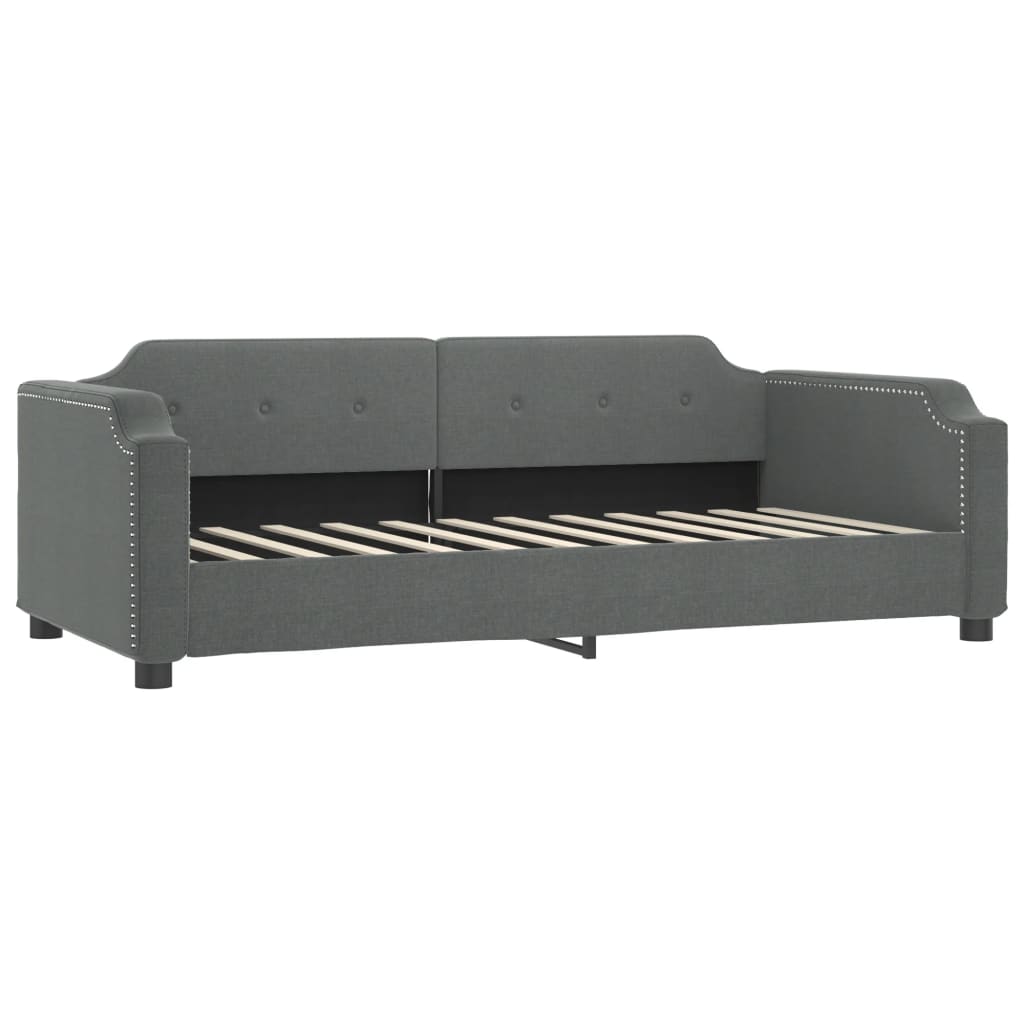 daybed med udtræk 90x200 cm stof mørkegrå