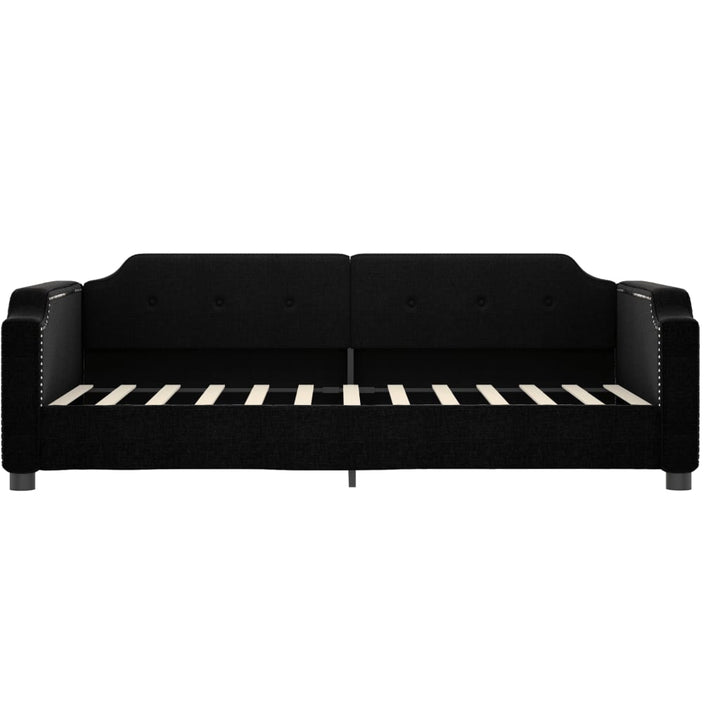 daybed med udtræk 90x200 cm stof sort