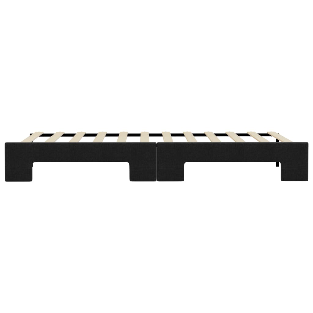 daybed med udtræk 90x200 cm stof sort