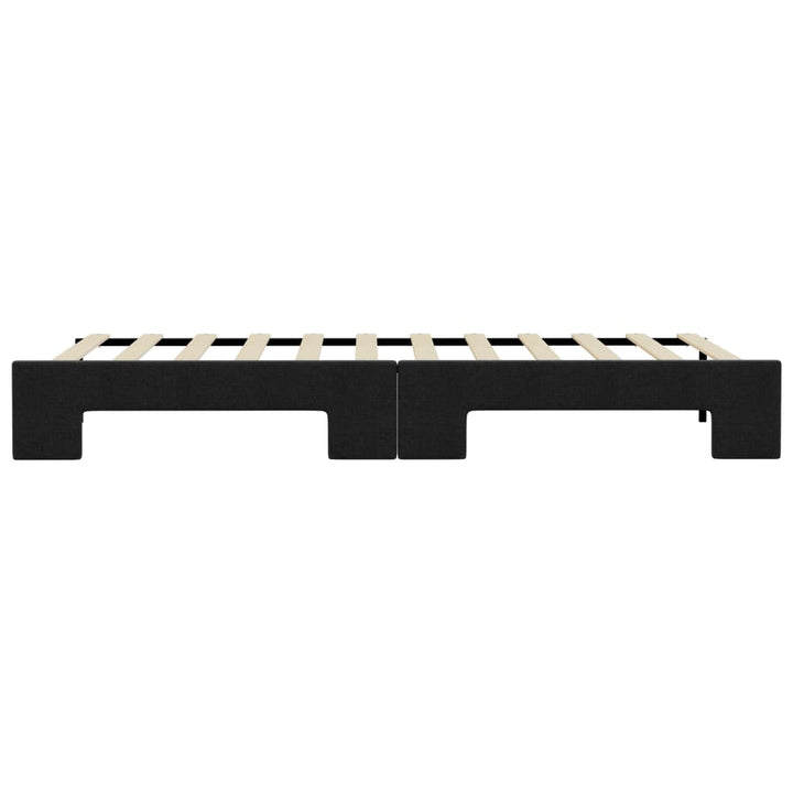 daybed med udtræk 90x200 cm stof sort
