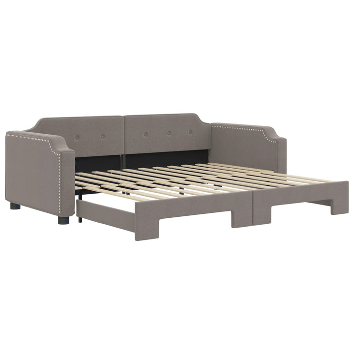 daybed med udtræk 90x200 cm stof gråbrun