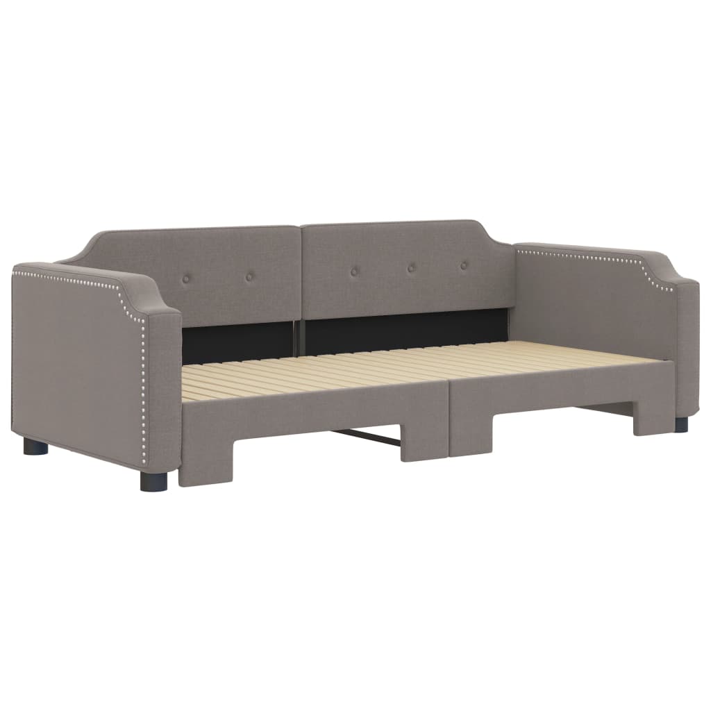 daybed med udtræk 90x200 cm stof gråbrun