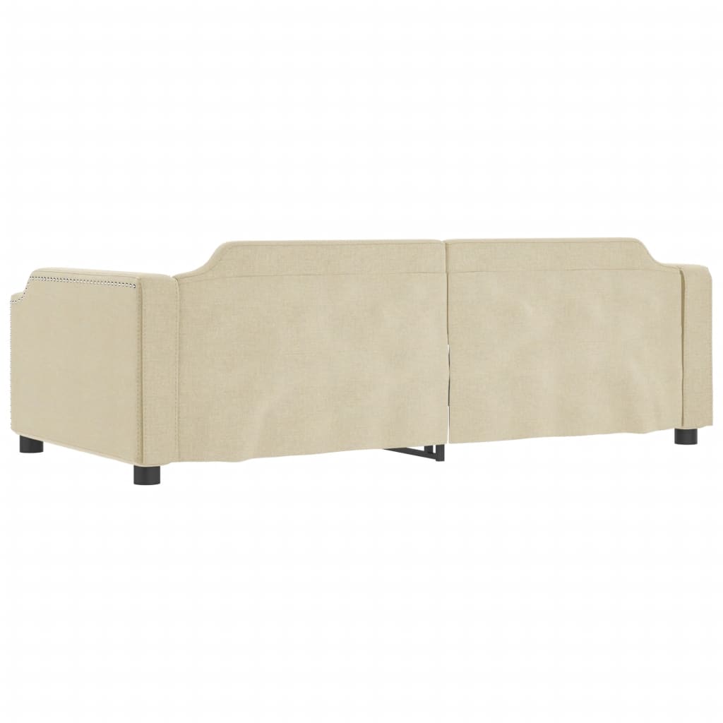 daybed med udtræk 90x200 cm stof cremefarvet
