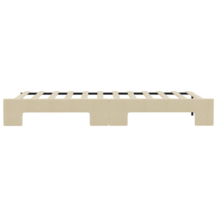 daybed med udtræk 90x200 cm stof cremefarvet