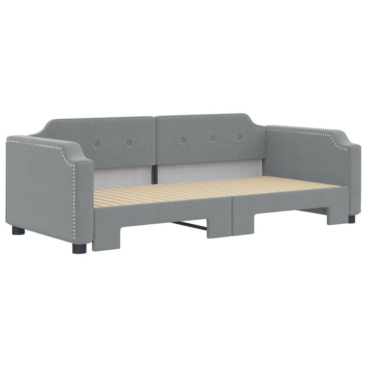daybed med udtræk 100x200 cm stof lysegrå