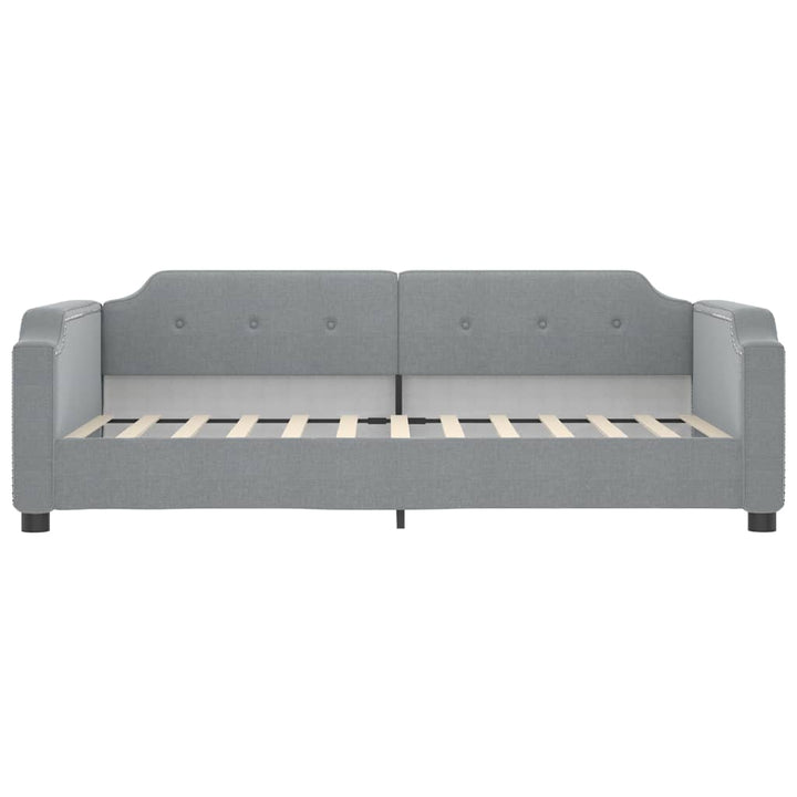 daybed med udtræk 100x200 cm stof lysegrå