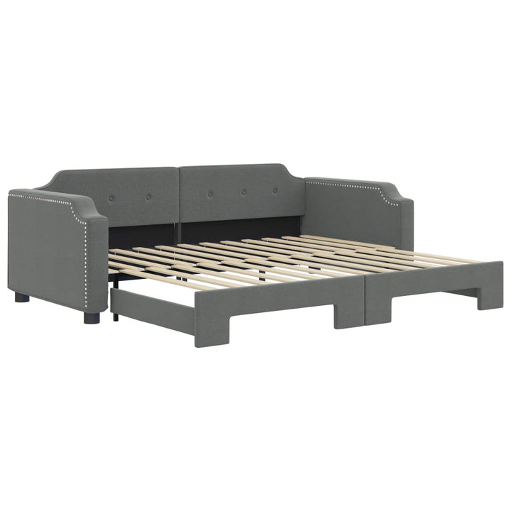 daybed med udtræk 100x200 cm stof mørkegrå