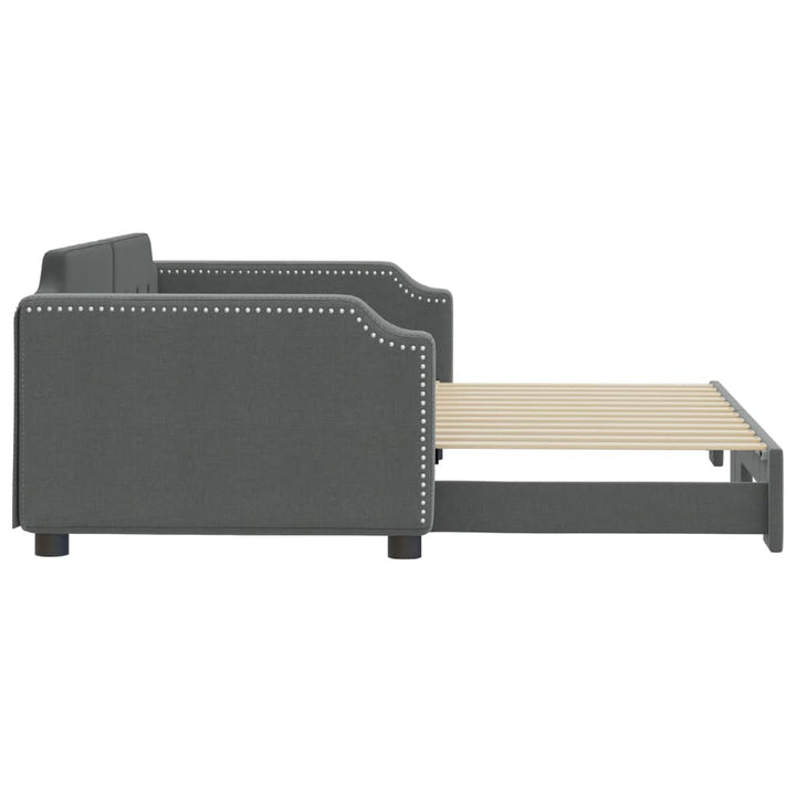 daybed med udtræk 100x200 cm stof mørkegrå