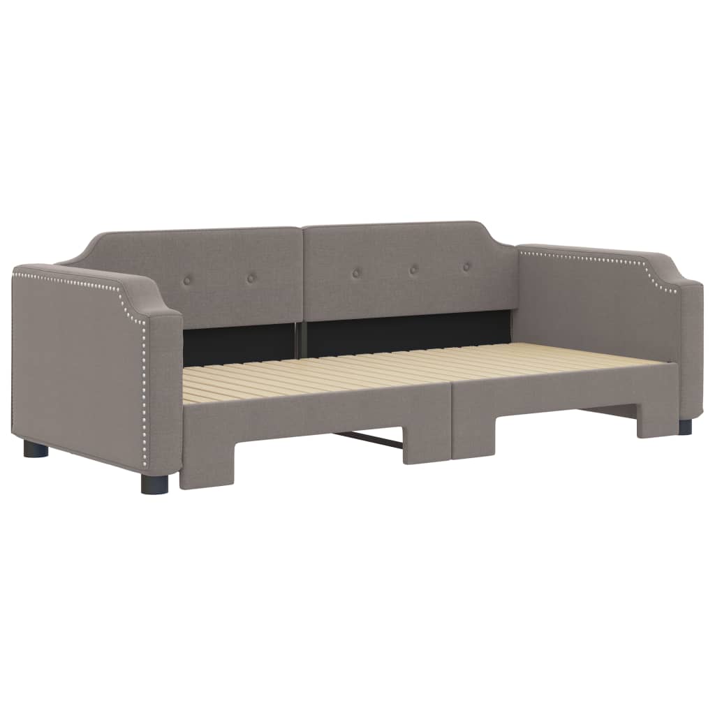 daybed med udtræk 100x200 cm stof gråbrun