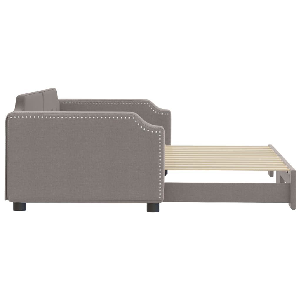 daybed med udtræk 100x200 cm stof gråbrun