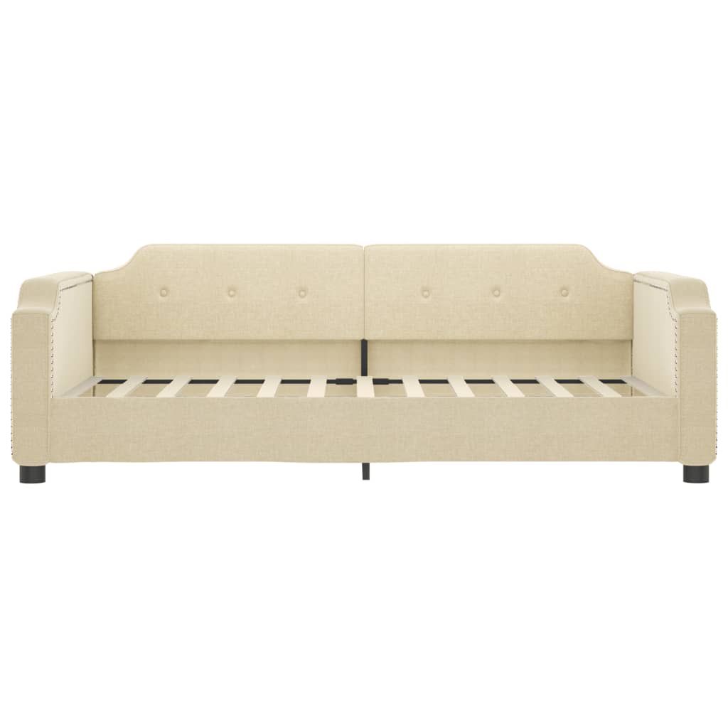 daybed med udtræk 100x200 cm stof cremefarvet